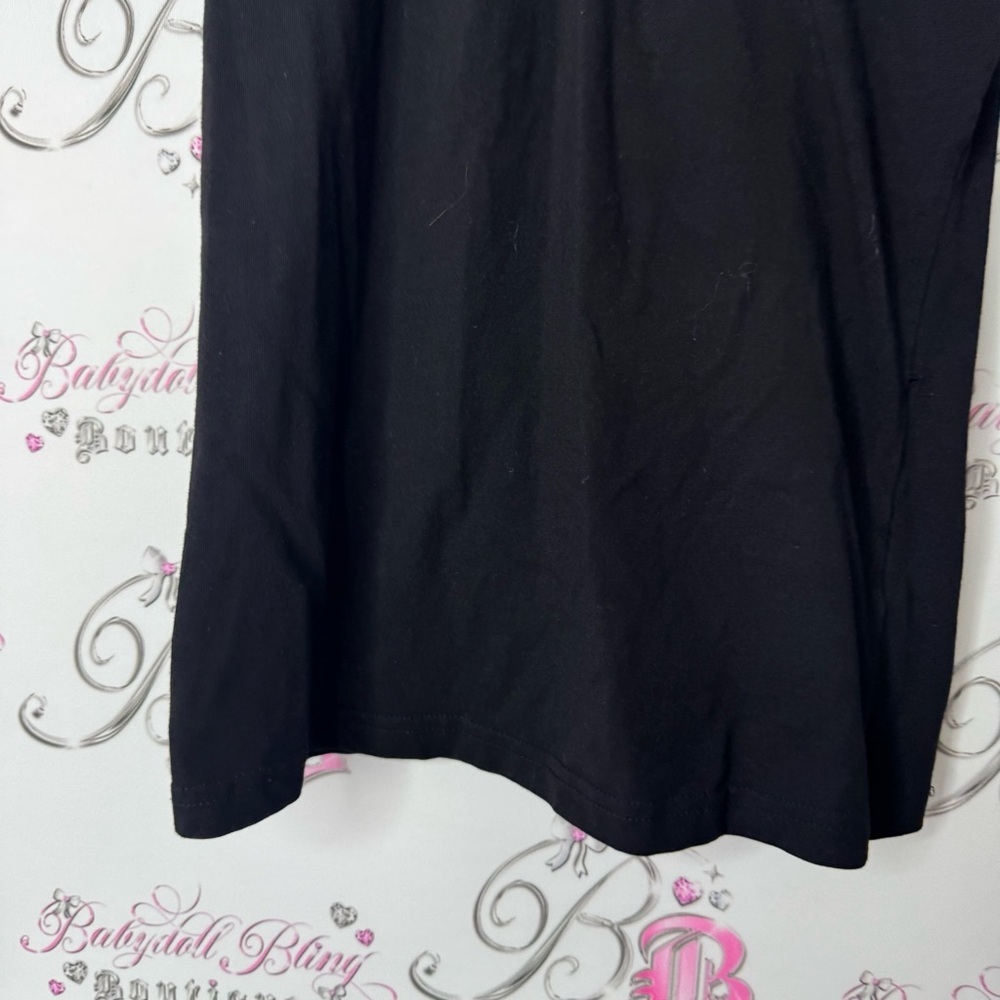 H&M tshirt scoop neck basic comfy stretch Black Fitted Cap Sleeve Blouse puff - Picture 4 of 6